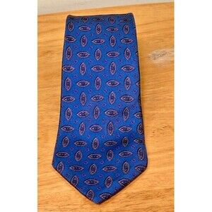 Marc Lewis Vintage Italian Silk Tie in Blue Ditsy Pattern 1990s Made in USA